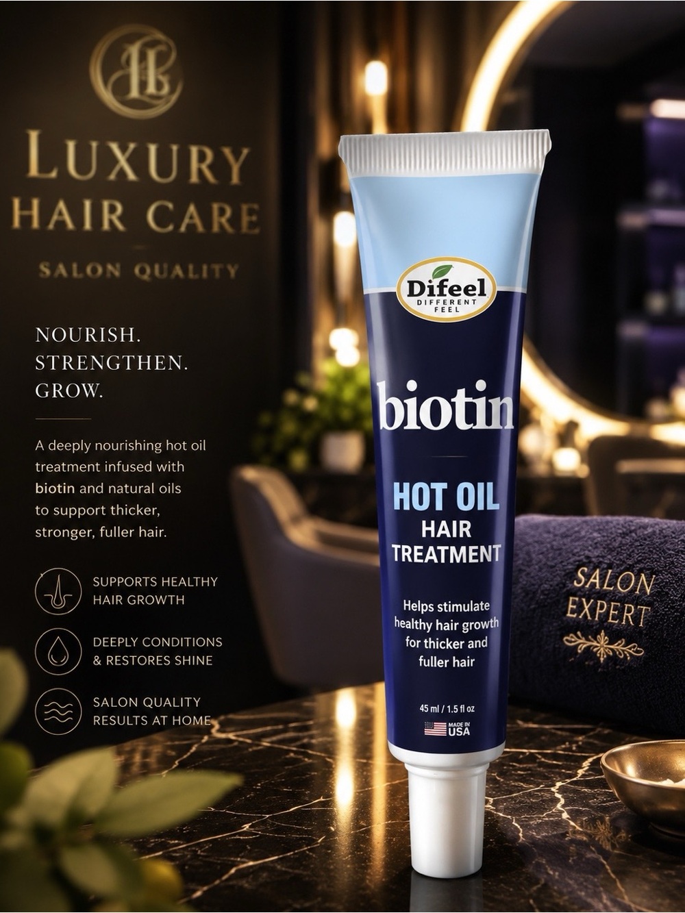 Salon Quality Biotin Hot Oil Treatment – Deep Hair Repair